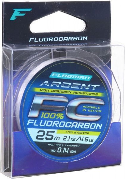 Леска Flagman Ardent Fluorocarbon 25м 0,14мм 2,1кг
