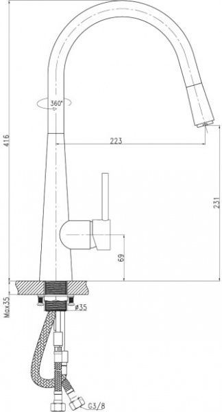 Змішувач для кухні Koller Pool Design Plus DS0600