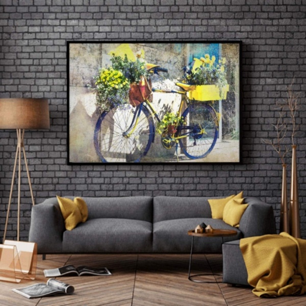 Репродукція Велосипед з квітами 60x80 см Арт Фемелі 
