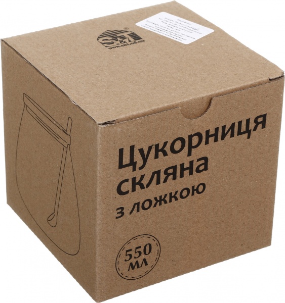 Сахарница с ложкой 580 мл стекло 32242 S&T