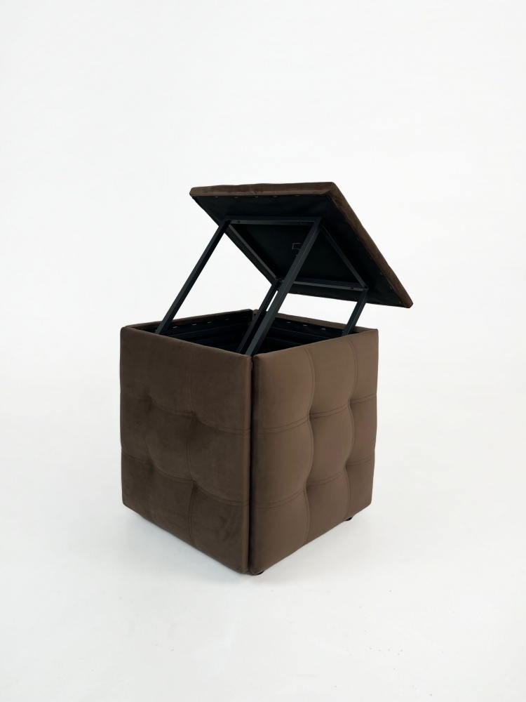 Пуф-трансформер TWINSANN 540х540 мм шоколадный/черный (9)