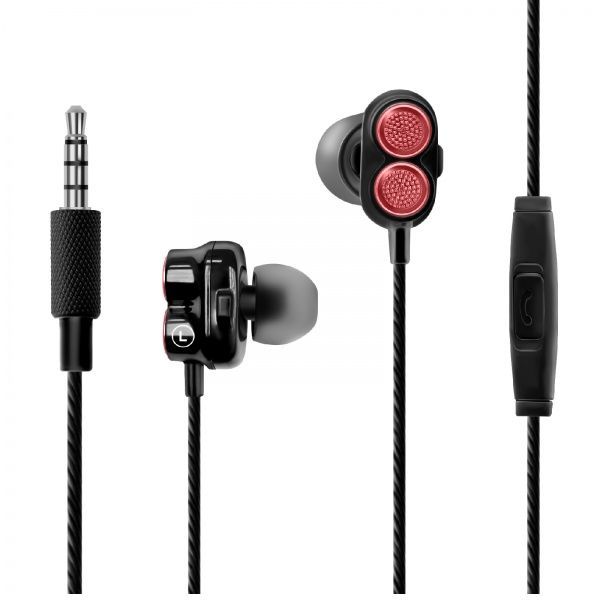 Наушники Promate Onyx Double Stereo red (onyx.maroon) 