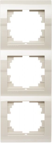 Рамка тримісна Lezard DERIY вертикальна кремовий 702-0300-153