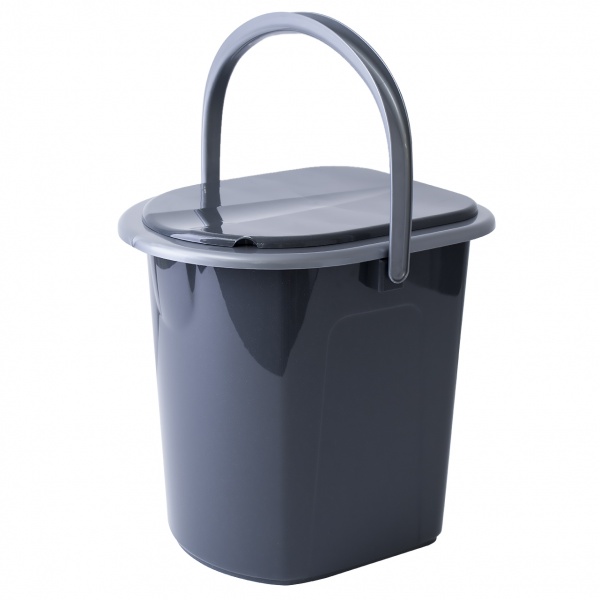 Ведро-туалет Алеана с крышкой 22 л гранит/серый 