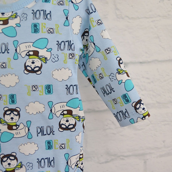 Боди детское для мальчика Blanka Пилот р.74 голубой 110124 