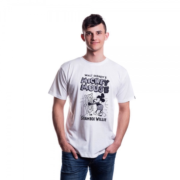 Футболка для хлопчиків Disney Міккі Пароплав Віллі р.170-176 білий 5908305224709 