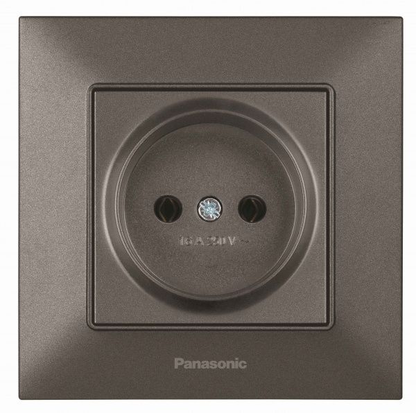 Розетка без заземлення Panasonic Arkedia Slim без шторок без кришки димчастий 480200248