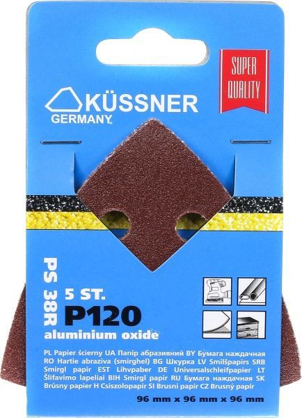 Наждачная бумага дельташлифовальная на липучке Hardy 1034-381112 5 шт.