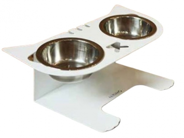 Підставка під миски Magnetto Magnetto Котик 2шт 250 мл h10,4 см білий Ф-000010