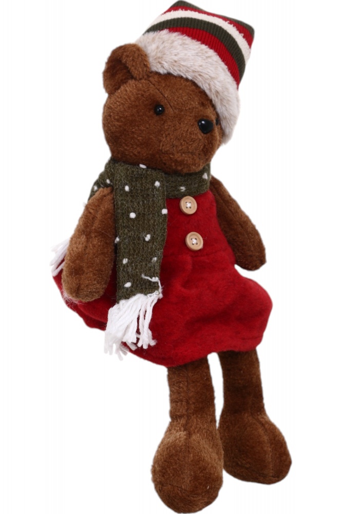 Декорация новогодняя Мишка Тедди что сидит в ассортименте LF2228049AB 50 см