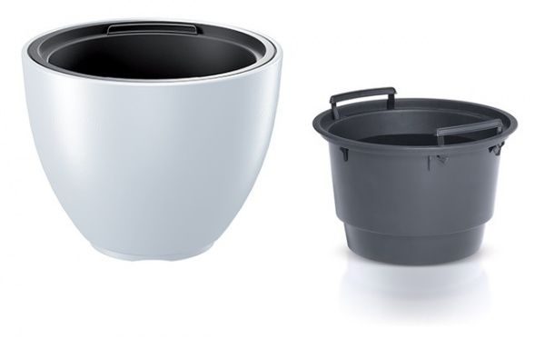 Горщик для квітів Prosperplast HEOS 395х302 мм круглий білий 