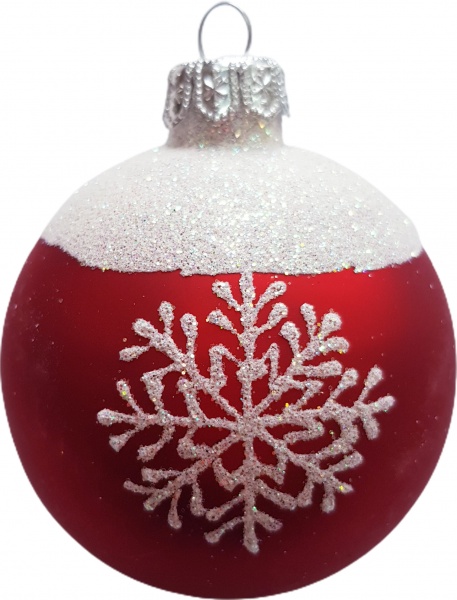 Подвеска Юріта Шар 70мм Туча и Снежинки красный