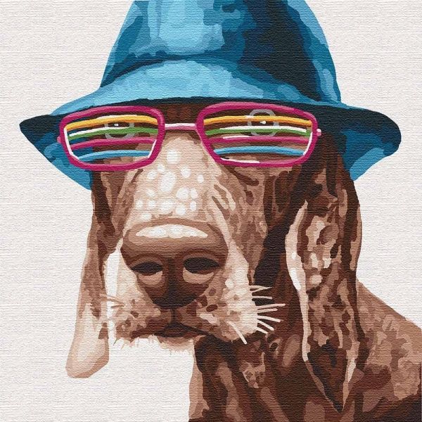 Картина по номерам Стильный пес Идейка 