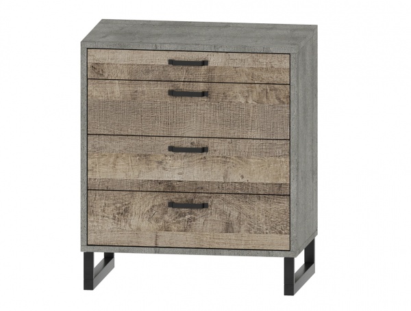 Комод SOKME 4Ш Барі дуб гранж/вудкон 