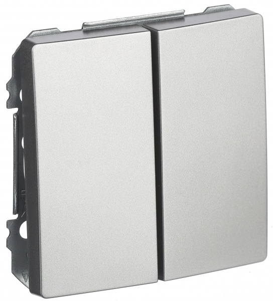 Вимикач двоклавішний Siemens Style без підсвітки платина металік 5TG72701PM00