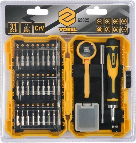 Набор бит и отвертка Vorel 65025