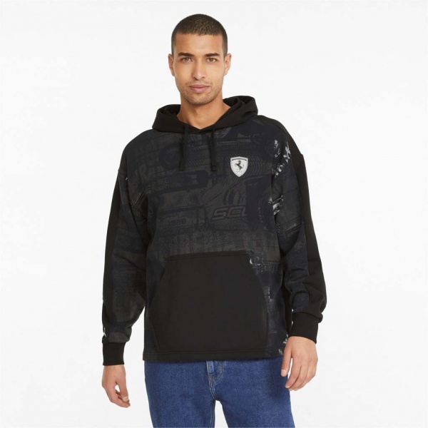 Джемпер Puma FERRARI RACE AOP SWT HOODIE 53371801 р. M чорний