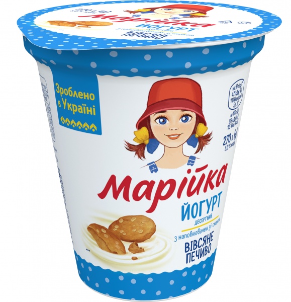 Йогурт десертний з наповнювачем Зі смаком Вівсяно го печива 
