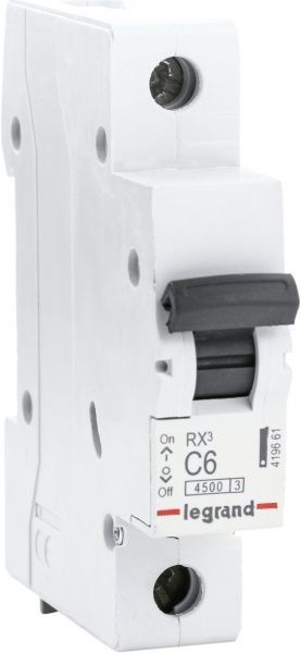 Автоматичний вимикач  Legrand RX3 4,5кА 6А 1Р C 419661