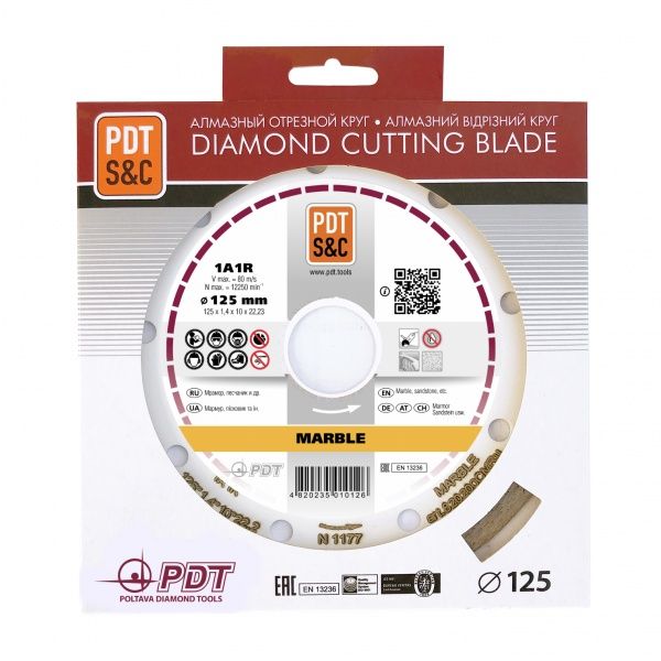 Диск алмазний відрізний PDT 1A1R-125 MARBLE 125x1,4x22,2 мармур, піщаник 820200CMRu