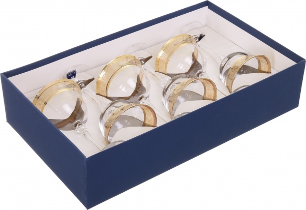 Набор бокалов для шампанского Ludovica Melania Gold широкий 230 мл 6 шт. Vema 