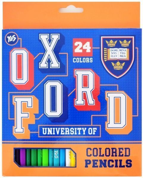 Олівці кольорові Oxford Blue, 24 шт. YES