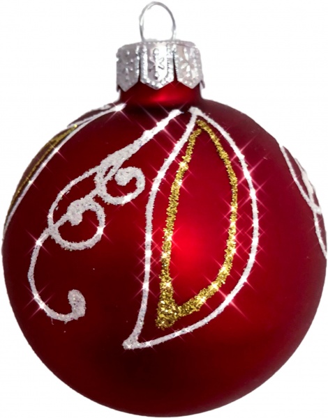 Шар новогодний Юріта Орнамент d 70 мм красный A70041M