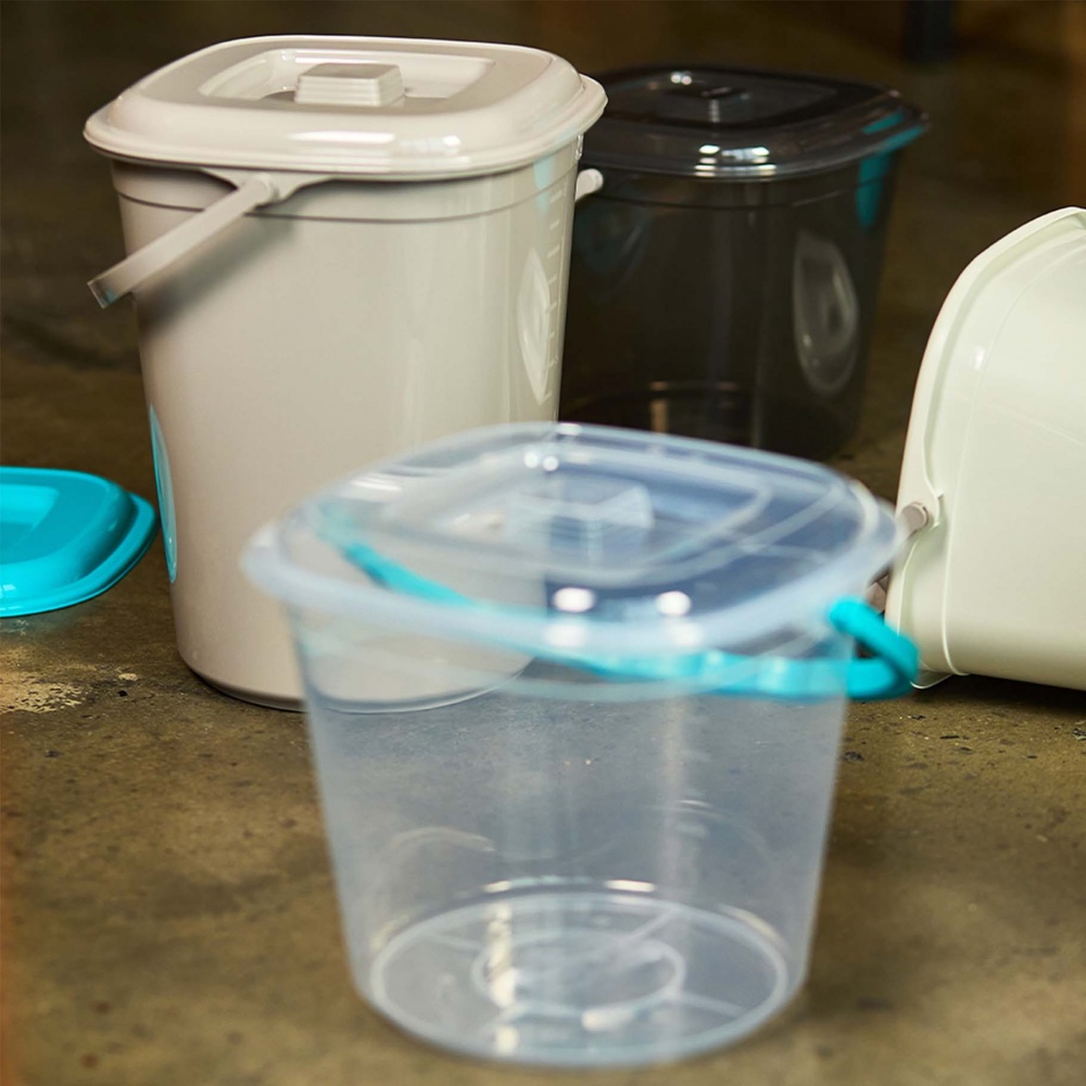 Відро звичайне Алеана Smart 255х240х300 мм 9 л прозорий/бірюзовий