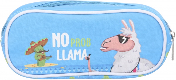 Пенал школьный Лама голубой