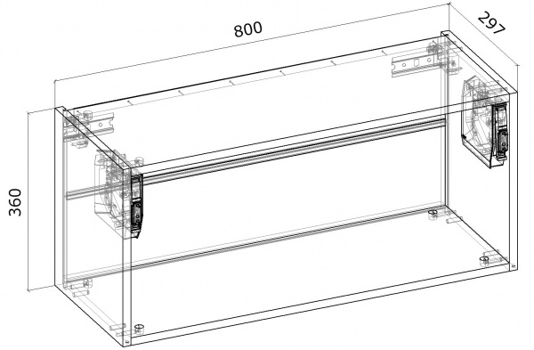 Шкаф верхний Грейд модифицированный с подъемником (ТОП) 800x360x300 мм белый 