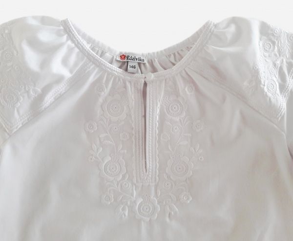 Вышиванка для девочек Эдельвика 233-20/09 белая р.140 белый 