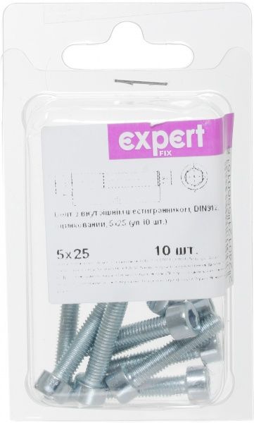 Болт метрический 5х25 мм DIN 912 5x25 мм 10 шт. клас прочности 5,8 Expert Fix