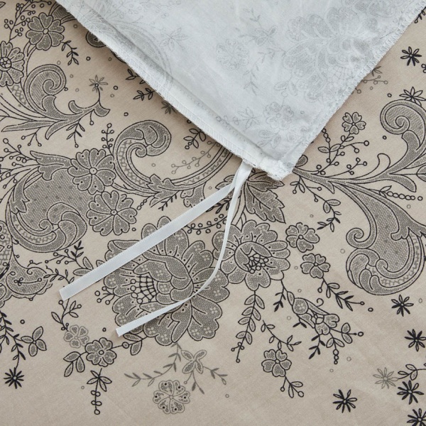 Комплект постільної білизни Arras сімейний бежево-білий La Nuit 