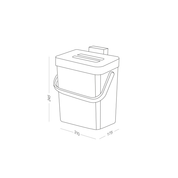 Ведро для мусора MVM BIN-11 5 л антрацит BIN-11 5L ANTHRACITE