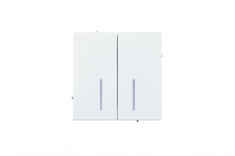 Механізм вимикача двоклавішний HausMark Juna з підсвіткою білий матовий 7041-0988-112QC