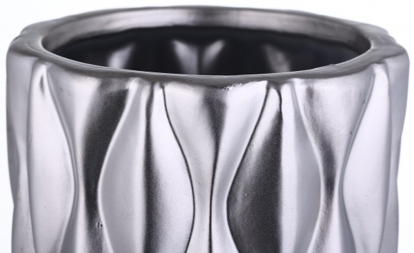 Ваза Knit 10,5х10,5х22,5 см металлик