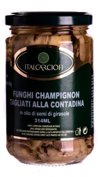 Грибы консервированные ITALCARCIOFI Шампиньоны по-деревенски в масле 314 мл