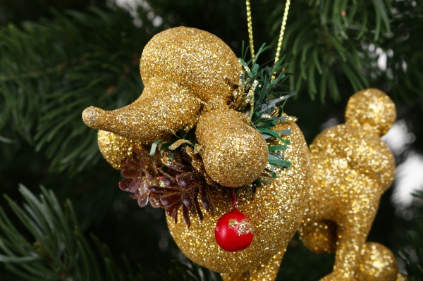 Елочная игрушка Пудель 11x9см LD08056 