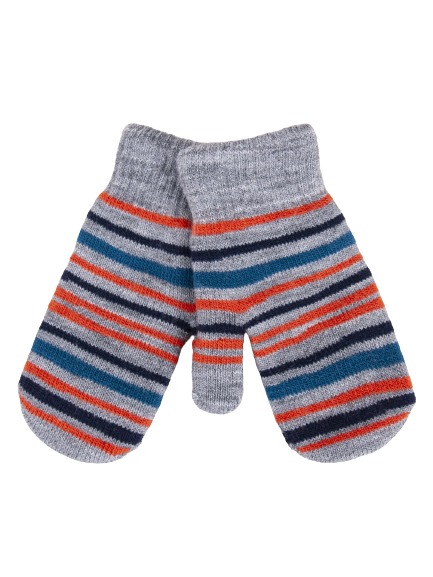 Варежки YO! Полоска (5904921621496) р.16 серый 