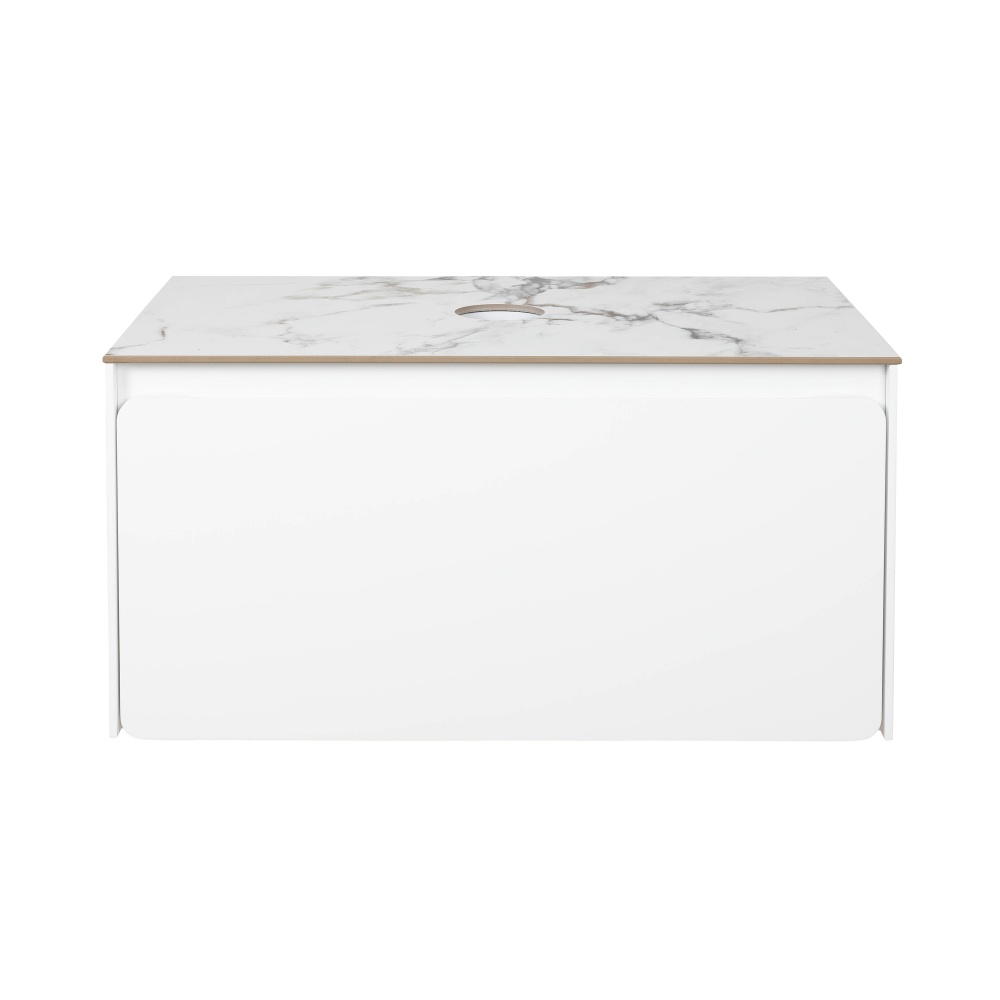 Тумба подвесная Aqua Rodos KIOTO (белый мат) со столешницей керамогранит Loreal Blue 80 см