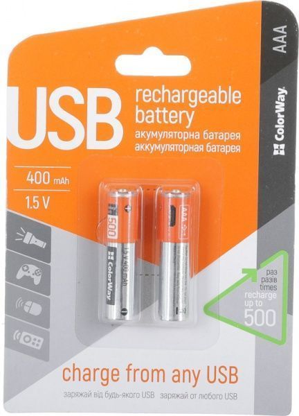 Батарея аккумуляторная ColorWay UBAAA-01 ААА 2 шт. (CW-UBAAA-01) 