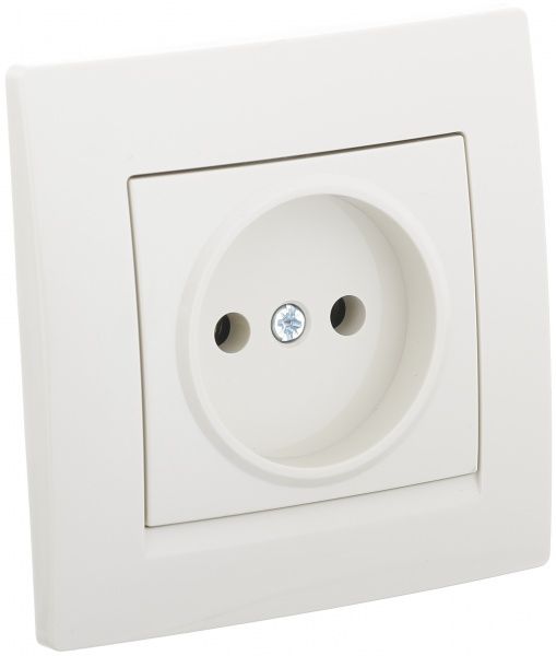 Розетка без заземлення UP! (Underprice) One Plus без шторок без кришки крем 706-0303-121B