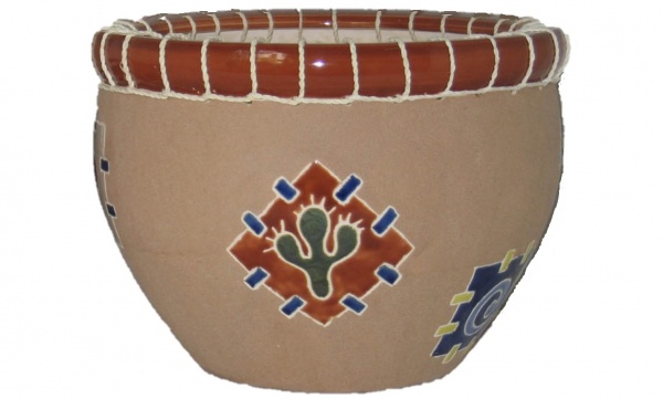 Горщик керамічний Vilaco з піддоном круглий 1 л антик (2734/4м) 