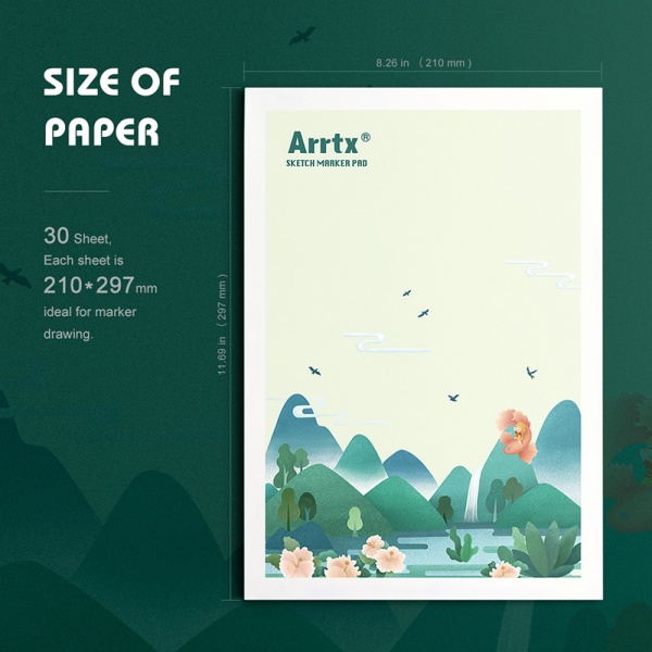 Скетчбук для маркерів A4 21х29.7 см 120 г/м² 30 сторінок Arrtx