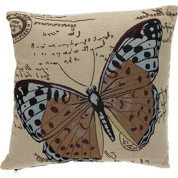 Подушка декоративная Бабочка бежевая 45x45 см