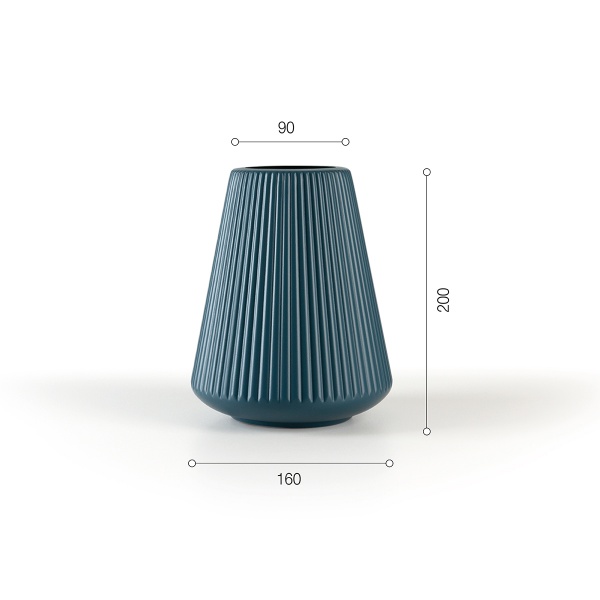 Ваза пластиковая MVM DH-FLOWERS-04 DARK BLUE 20 см 