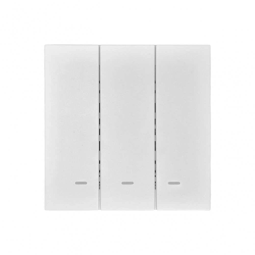 Вимикач триклавішний HausMark INO з підсвіткою білий LS-3G LED-EU-White