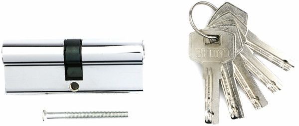 Цилиндр Bruno 40x40 ключ-ключ 80 мм хром