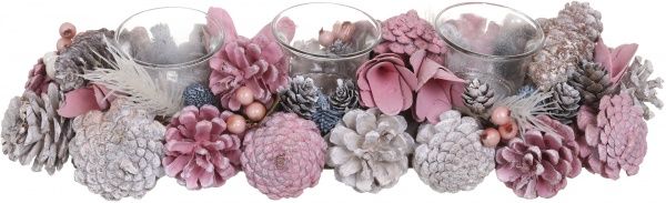 Декорація новорічна Підсвічник на 3 свічки з декором 37 см E581481A 