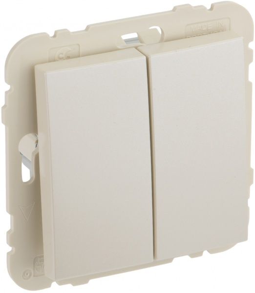 Вимикач двоклавішний Efapel Logus без підсвітки 10 А 250В IP20 кремовий